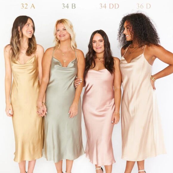 Show Me Your MuMu Verona Cowl Dress Medium Ivory Luxe Satin White NWT - Picture 9 of 10